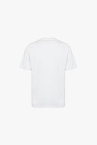 T-shirt with embroidered logo and striped design - White