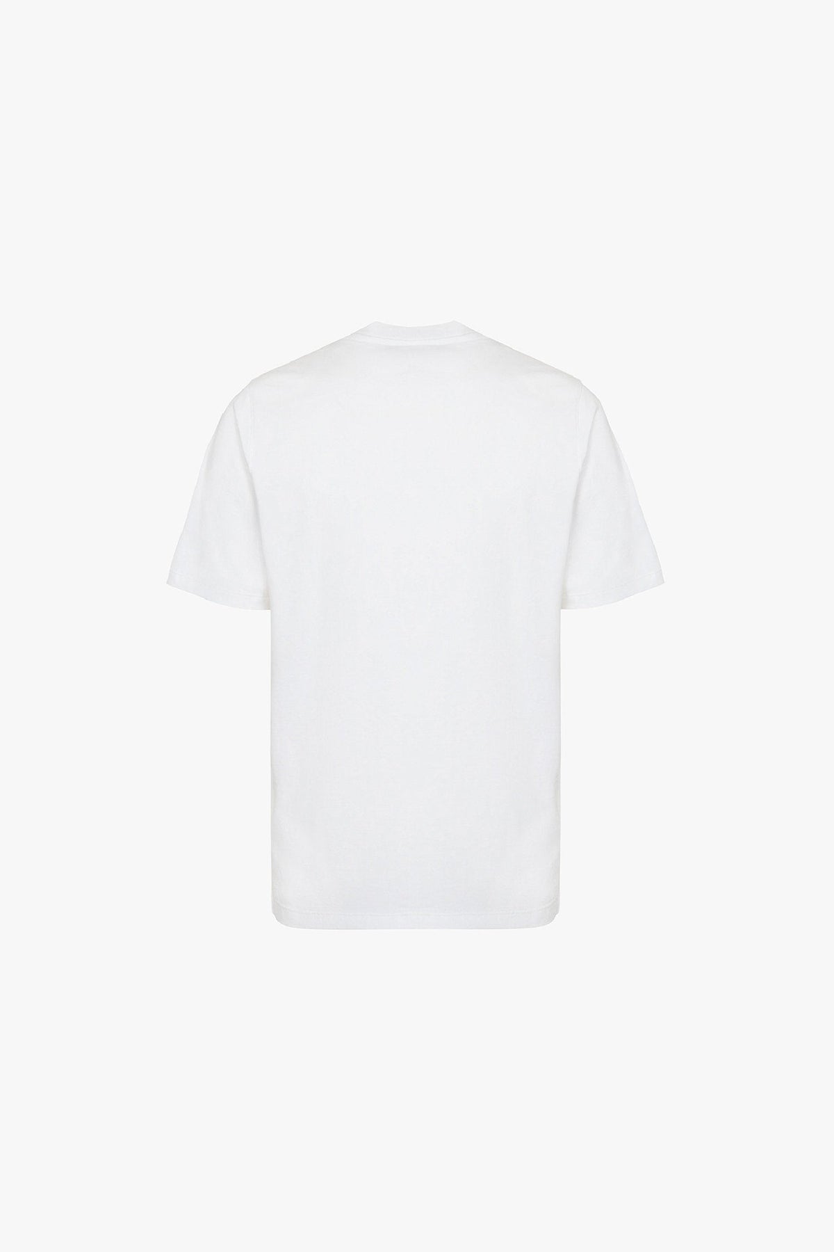 T-shirt with embroidered logo and striped design - White