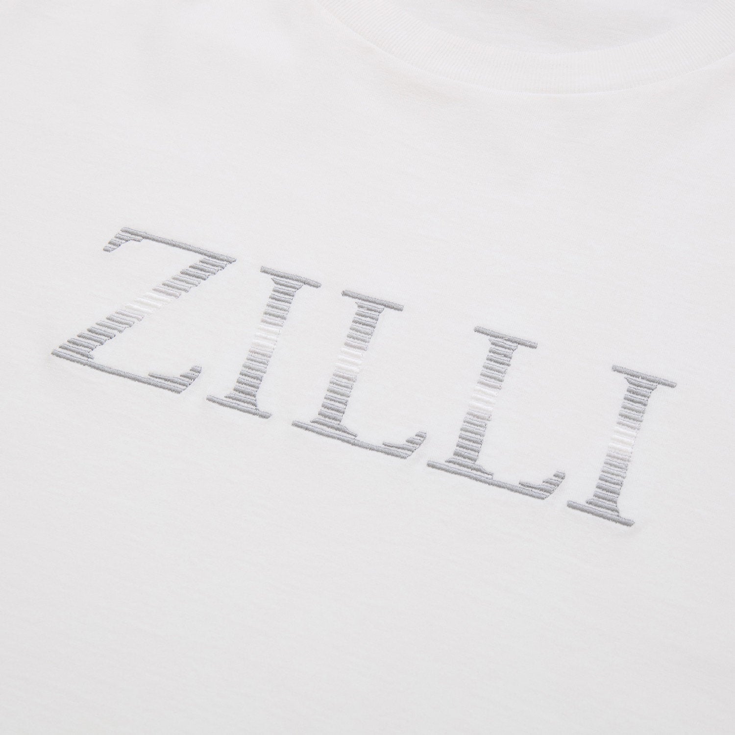 T-shirt à logo brodé avec motif rayé - Blanc