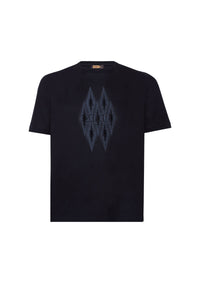 T-shirt avec motif graphique texturé dégradé - Noir