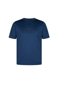 T-shirt à empiècements d'épaule texturés - Bleu