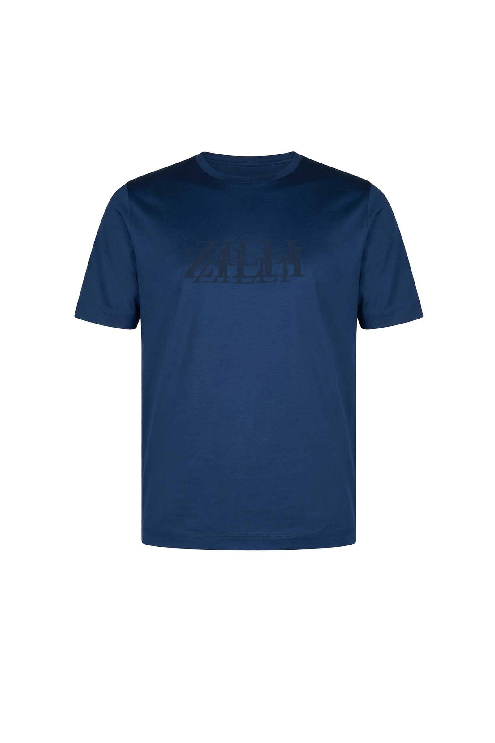 T-shirt à empiècements d'épaule texturés - Bleu