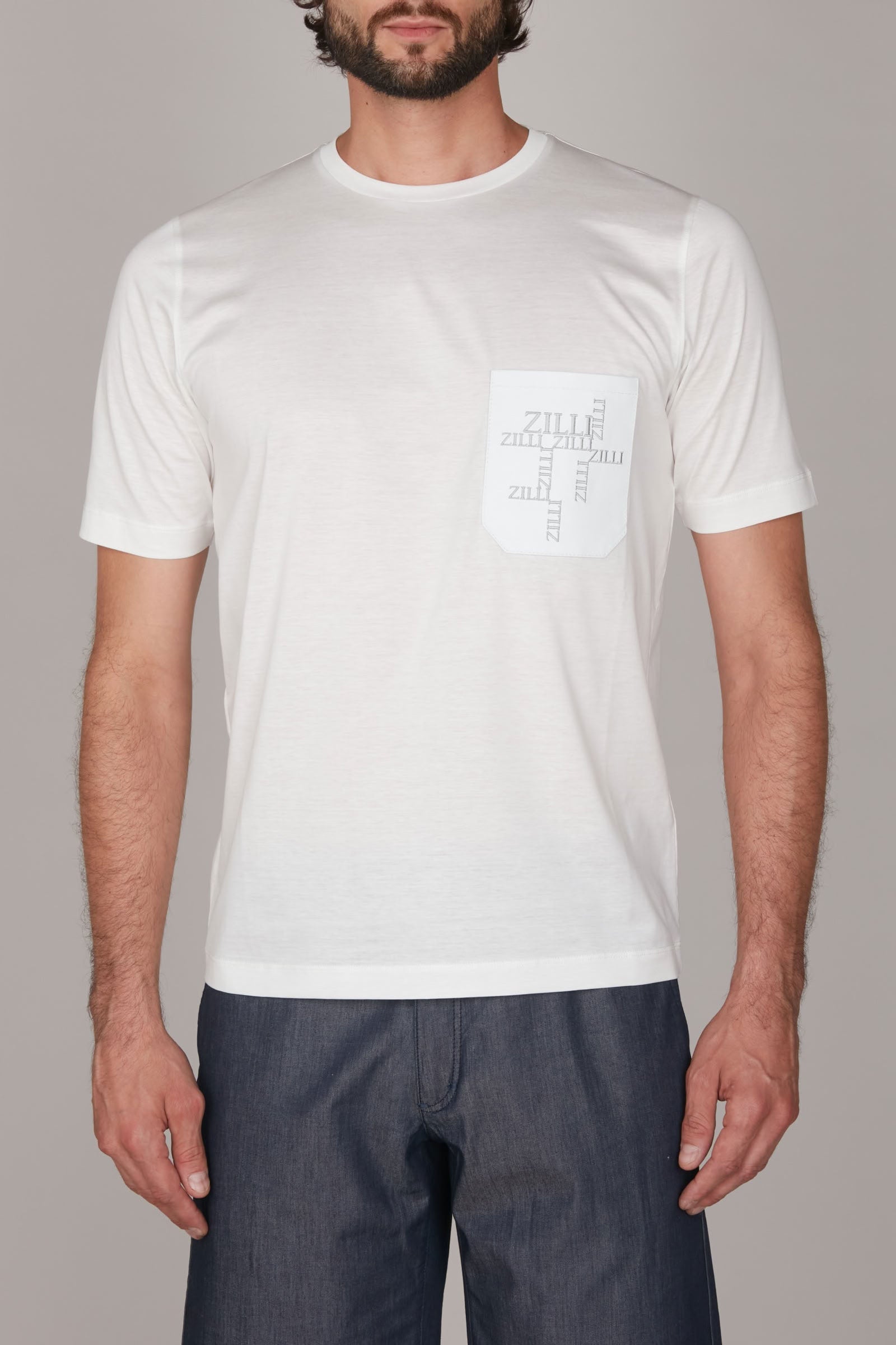 T-shirt à poche avec motif - Blanc