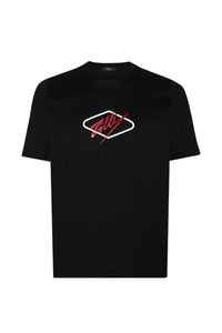Short-sleeved T-shirt with embroidered design - Black