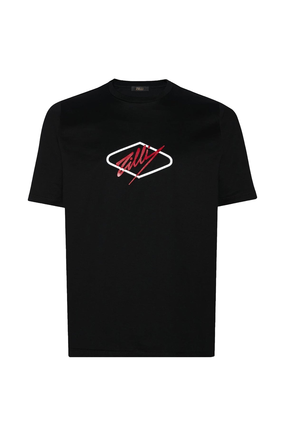 Short-sleeved T-shirt with embroidered design - Black