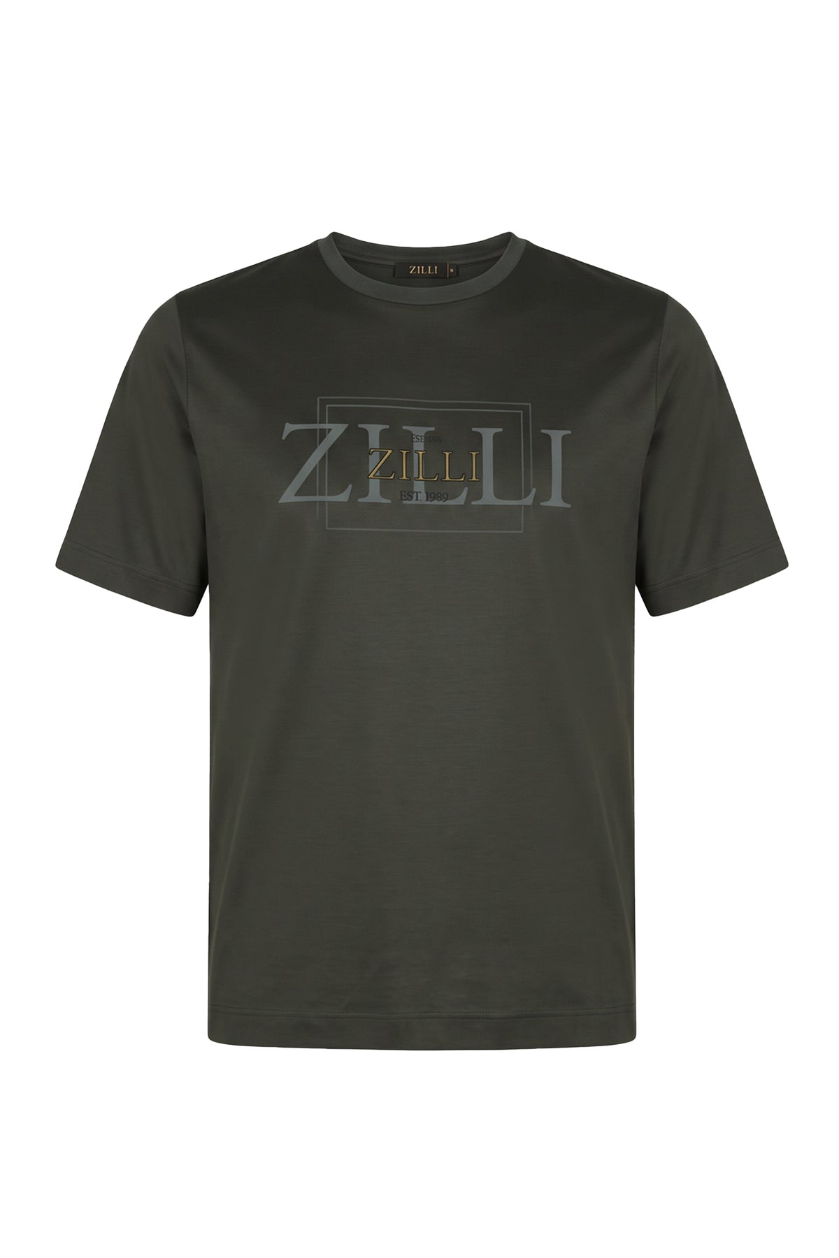 Round-neck, short-sleeved T-shirt - Deep Military