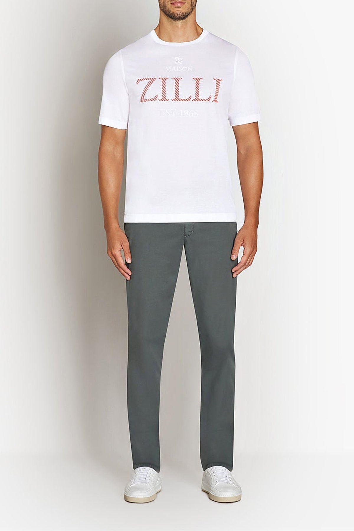 T-shirt à col rond et manches courtes - White