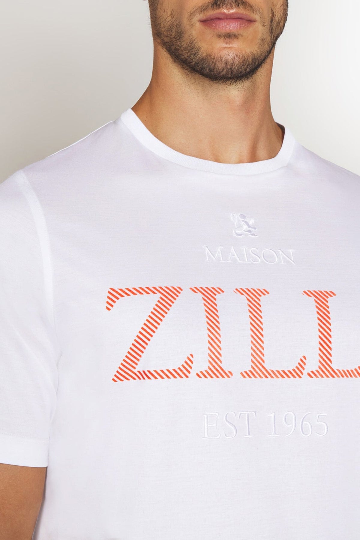 Round-neck, short-sleeved T-shirt - White
