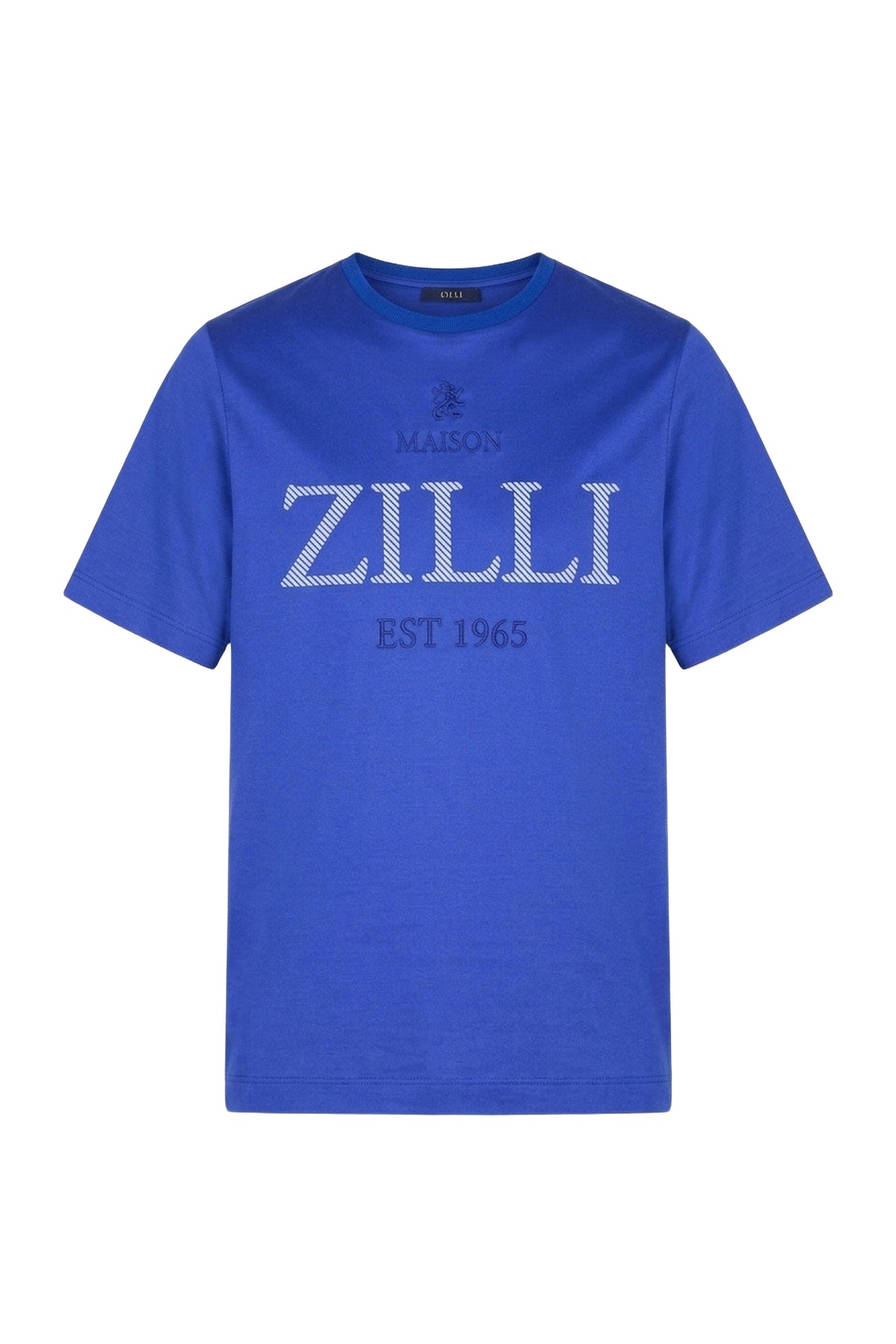 Round-neck T-shirt with logo - Electric Blue