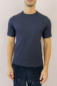 T-shirt à marquage ton sur ton - Bleu marine