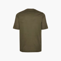 T-shirt à logo brodé et col côtelé - Vert