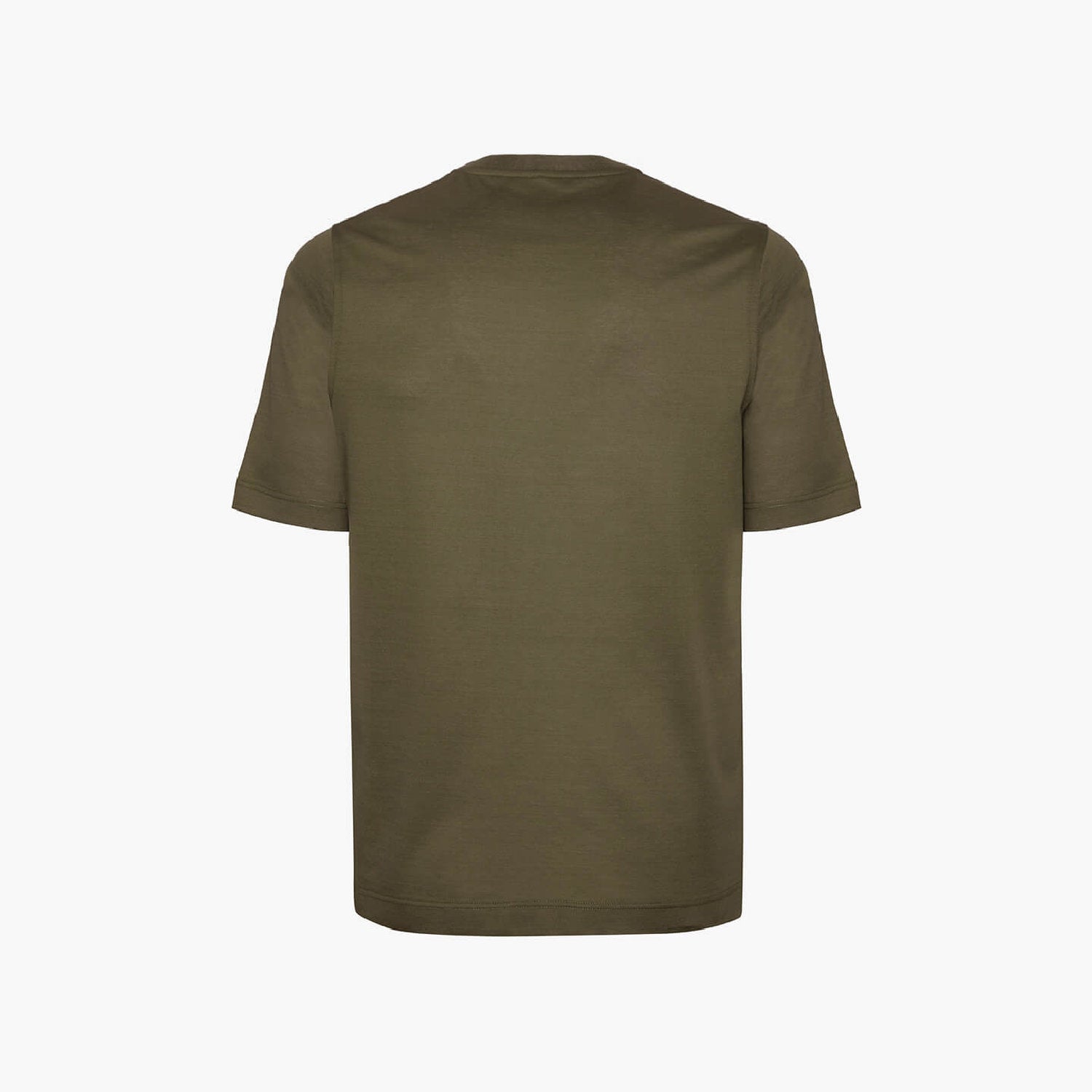 T-shirt à logo brodé et col côtelé - Vert