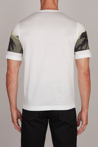 T-shirt à motif palmier et dégradé - Kaky Green