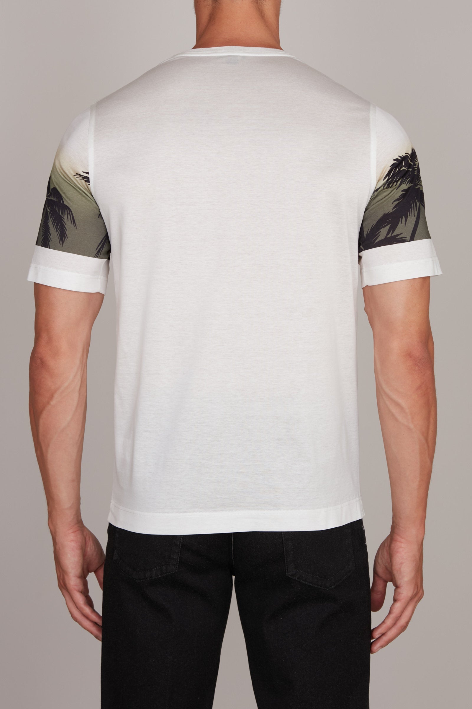 T-shirt à motif palmier et dégradé - Kaky Green