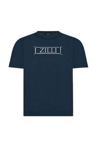 T-shirt à logo brodé - Bleu