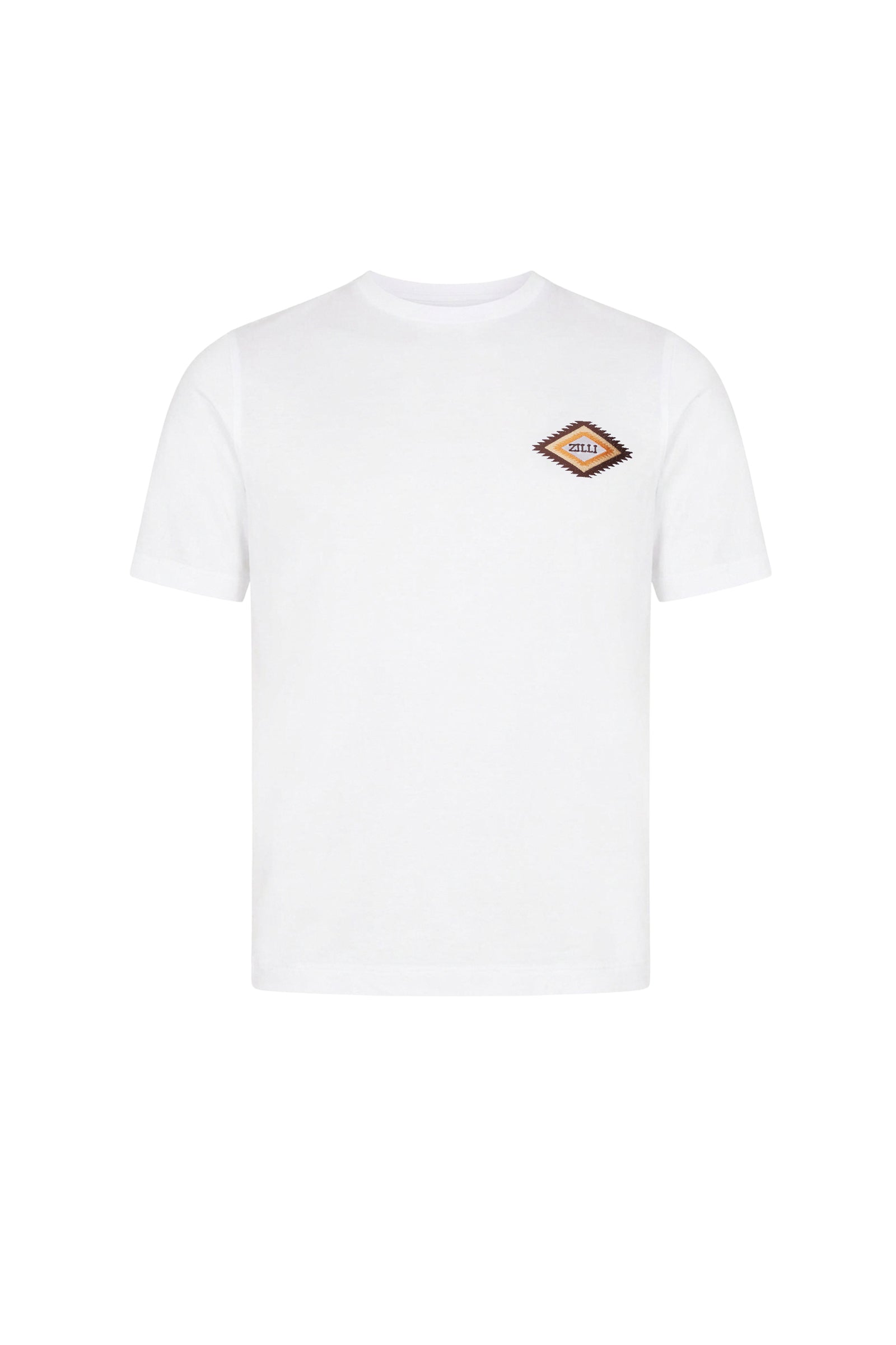 T-shirt à motif géométrique brodé - Blanc