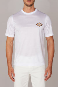 T-shirt à motif géométrique brodé - Blanc