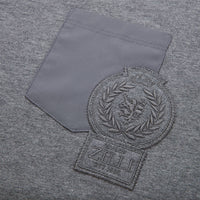 T-shirt à maille chinée et broderie - Gris