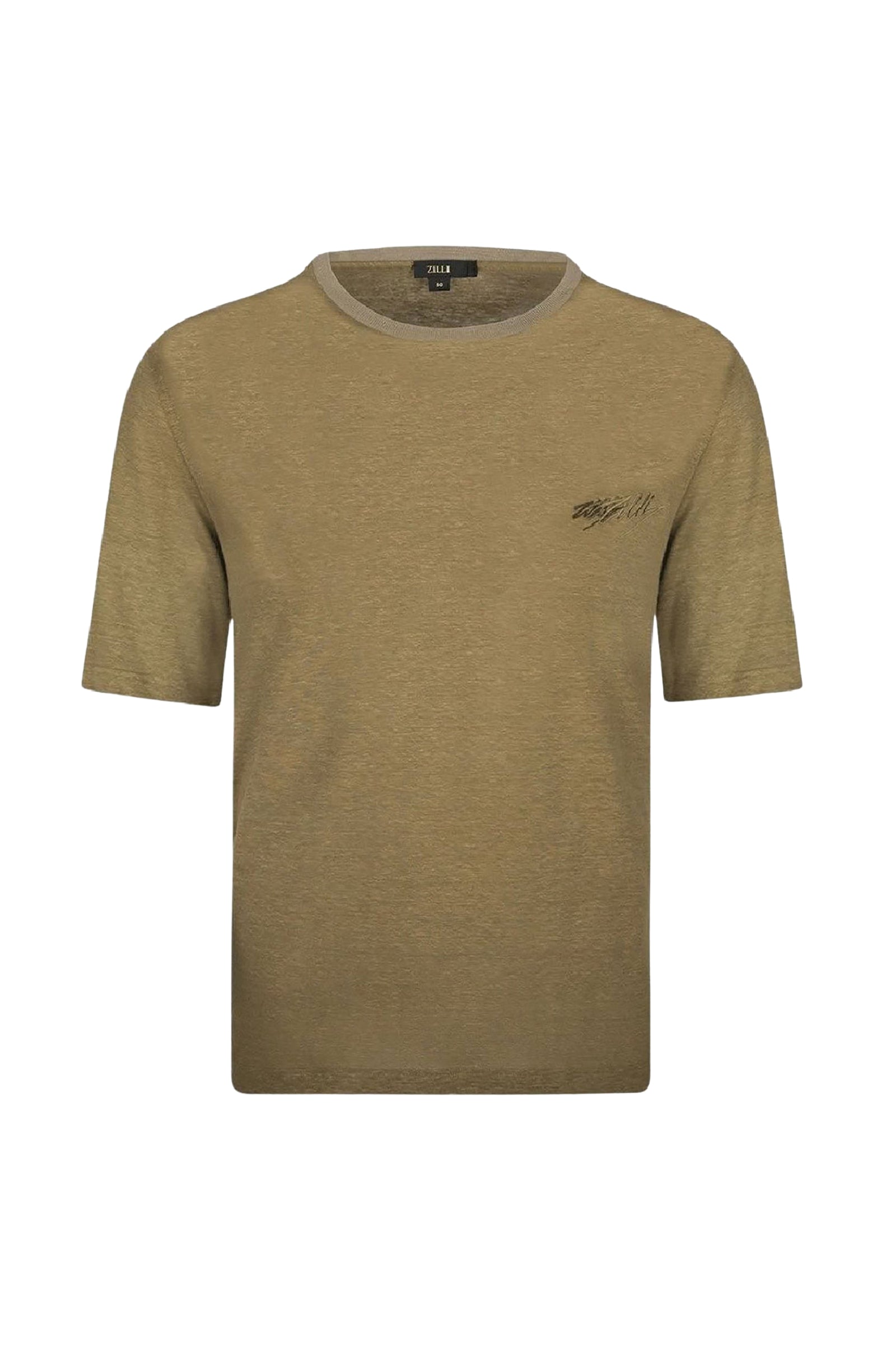 T-shirt chiné en lin - Marron