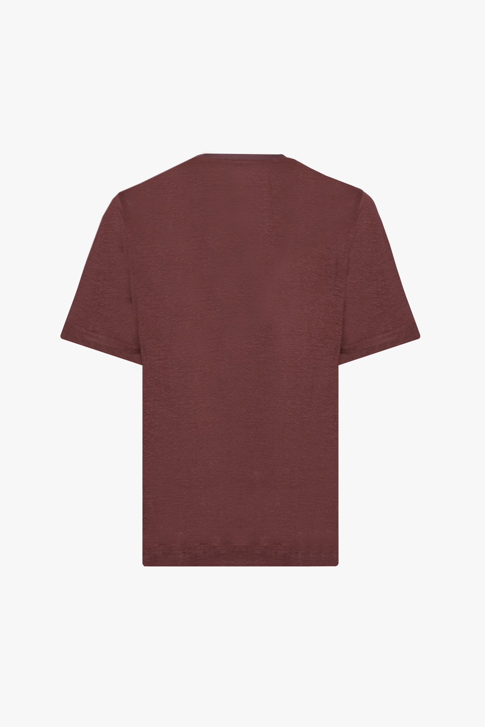 T-shirt à broderie en lin - Bordeaux & Orange