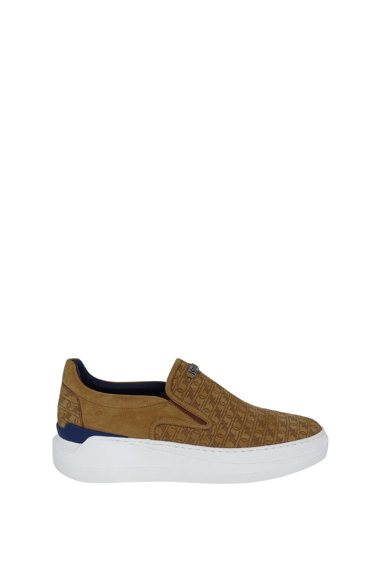 Sneakers basses motif monogramme en daim - Light Brown