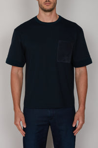 T-shirt à col rond et manches courtes - Blue Navy