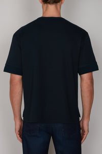 T-shirt à col rond et manches courtes - Blue Navy