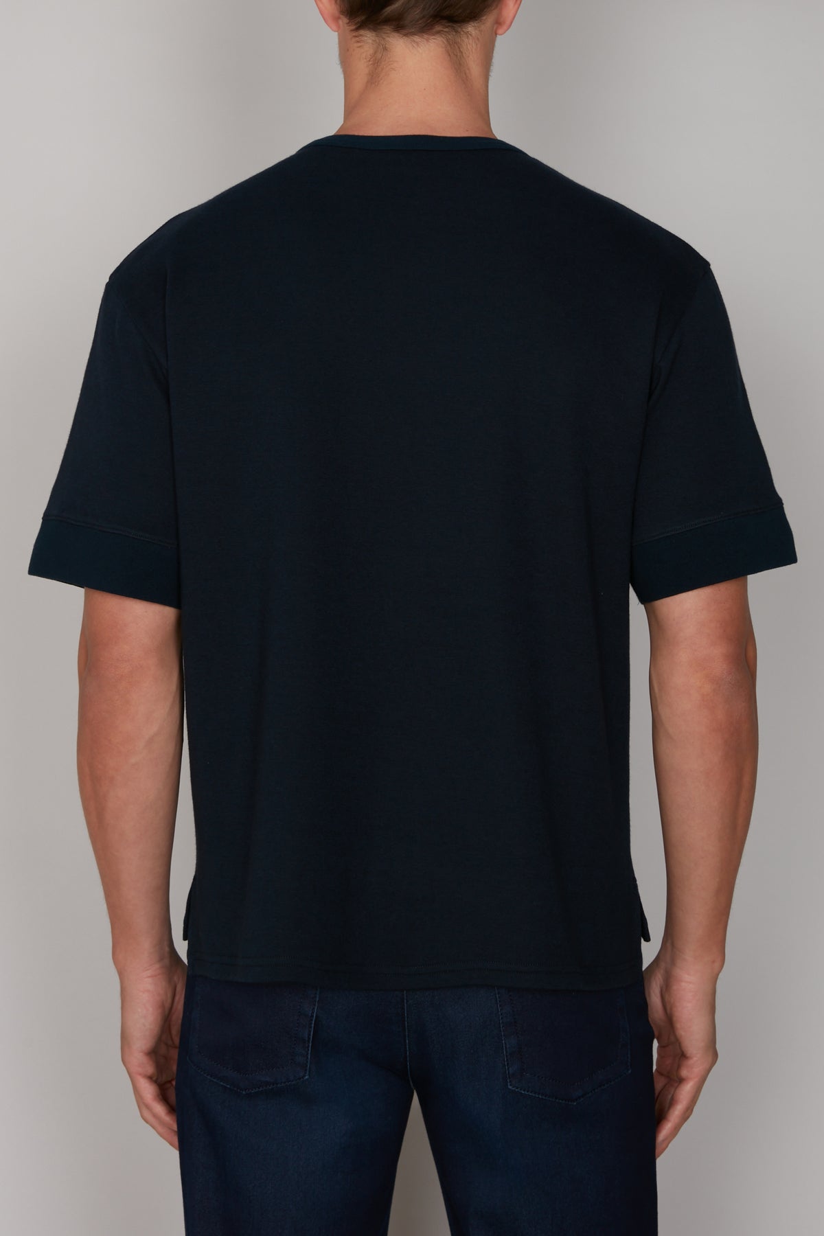 T-shirt à col rond et manches courtes - Blue Navy