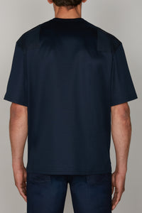 T-shirt à col rond et manches courtes - Blue Navy