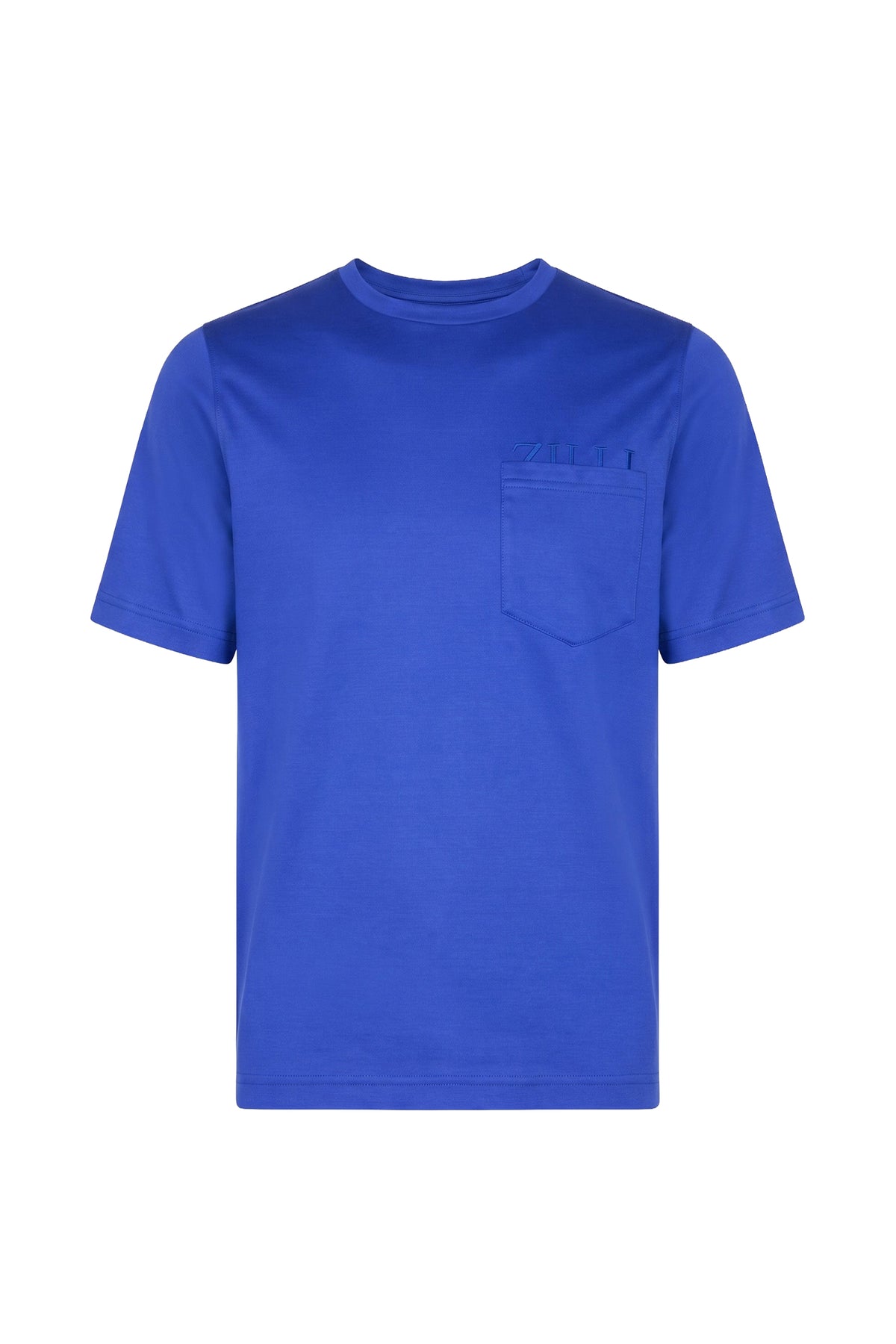 Round-neck, short-sleeved T-shirt - Electric Blue