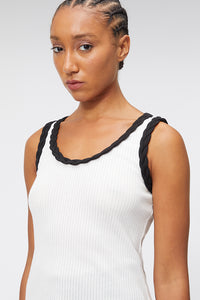 White / BRAID DETAIL TANK TOP