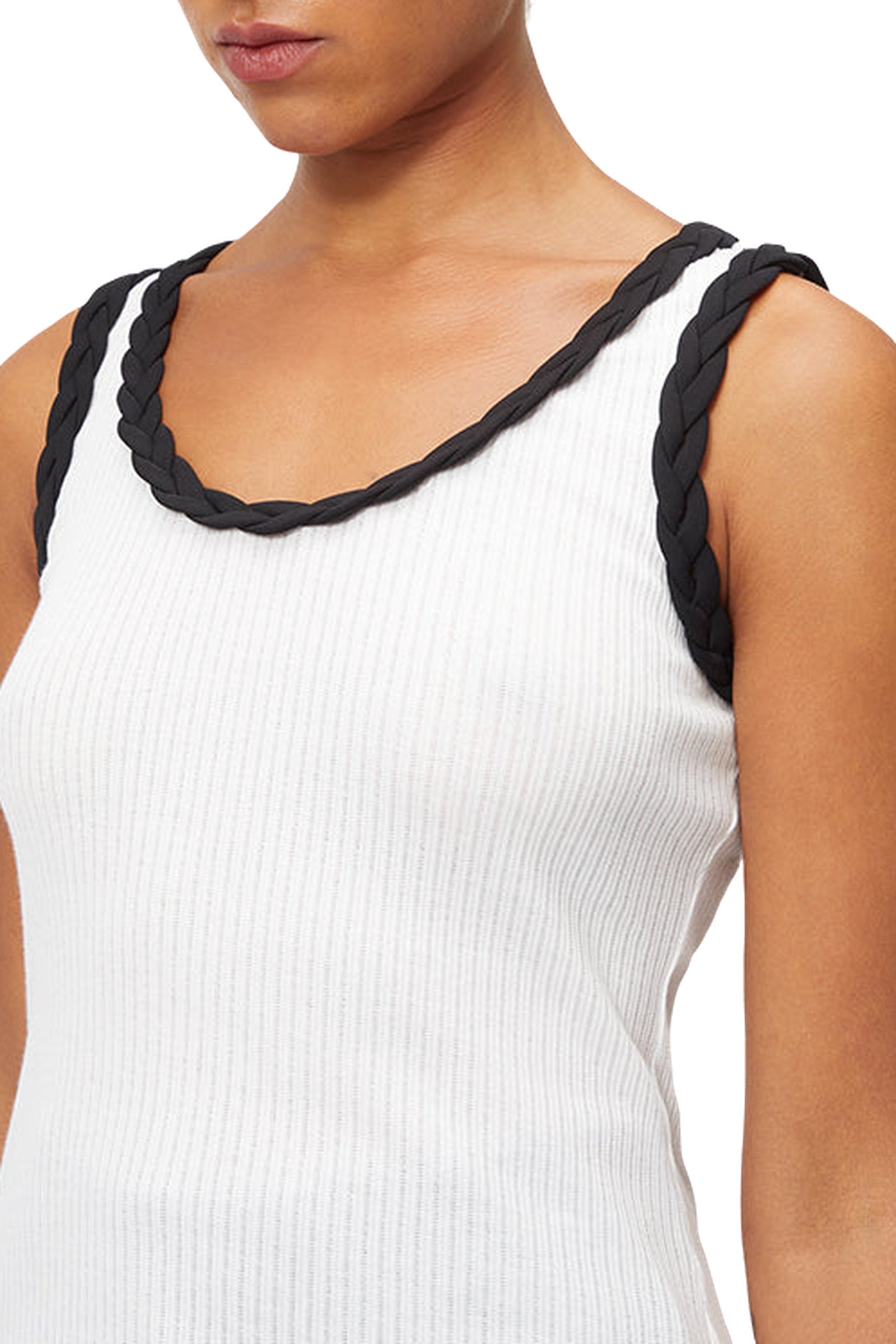 Débardeur avec détails tressés - White