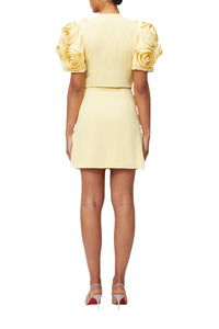 Blouse avec rose - Yellow