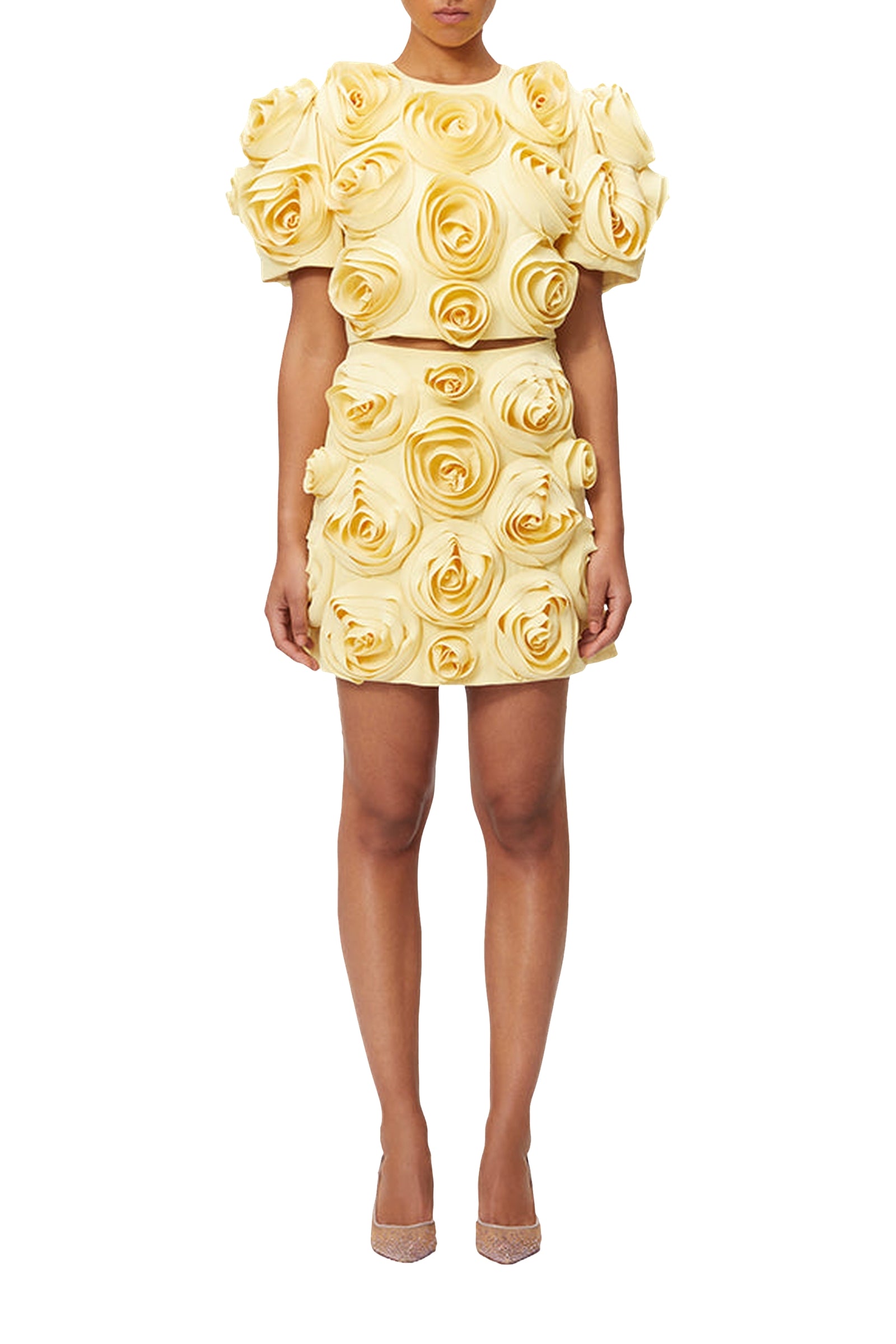 Blouse avec rose - Yellow