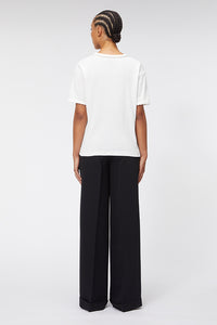 White / BRAID DETAIL T-SHIRT