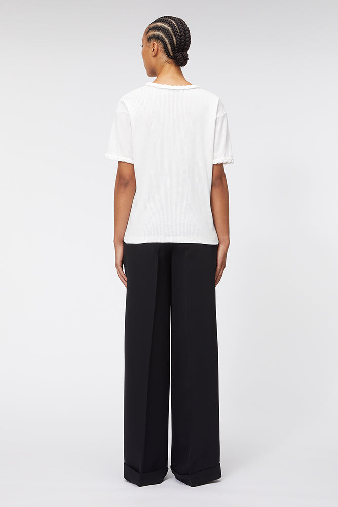 White / BRAID DETAIL T-SHIRT