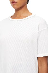 T-shirt avec détails tressés - White