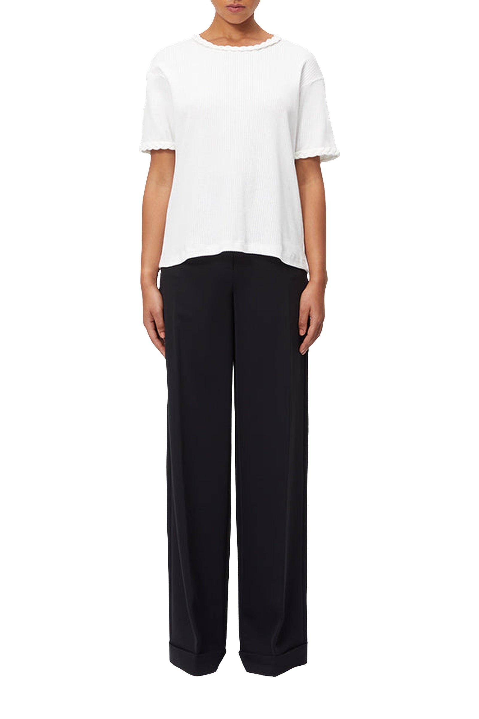 T-shirt avec détails tressés - White