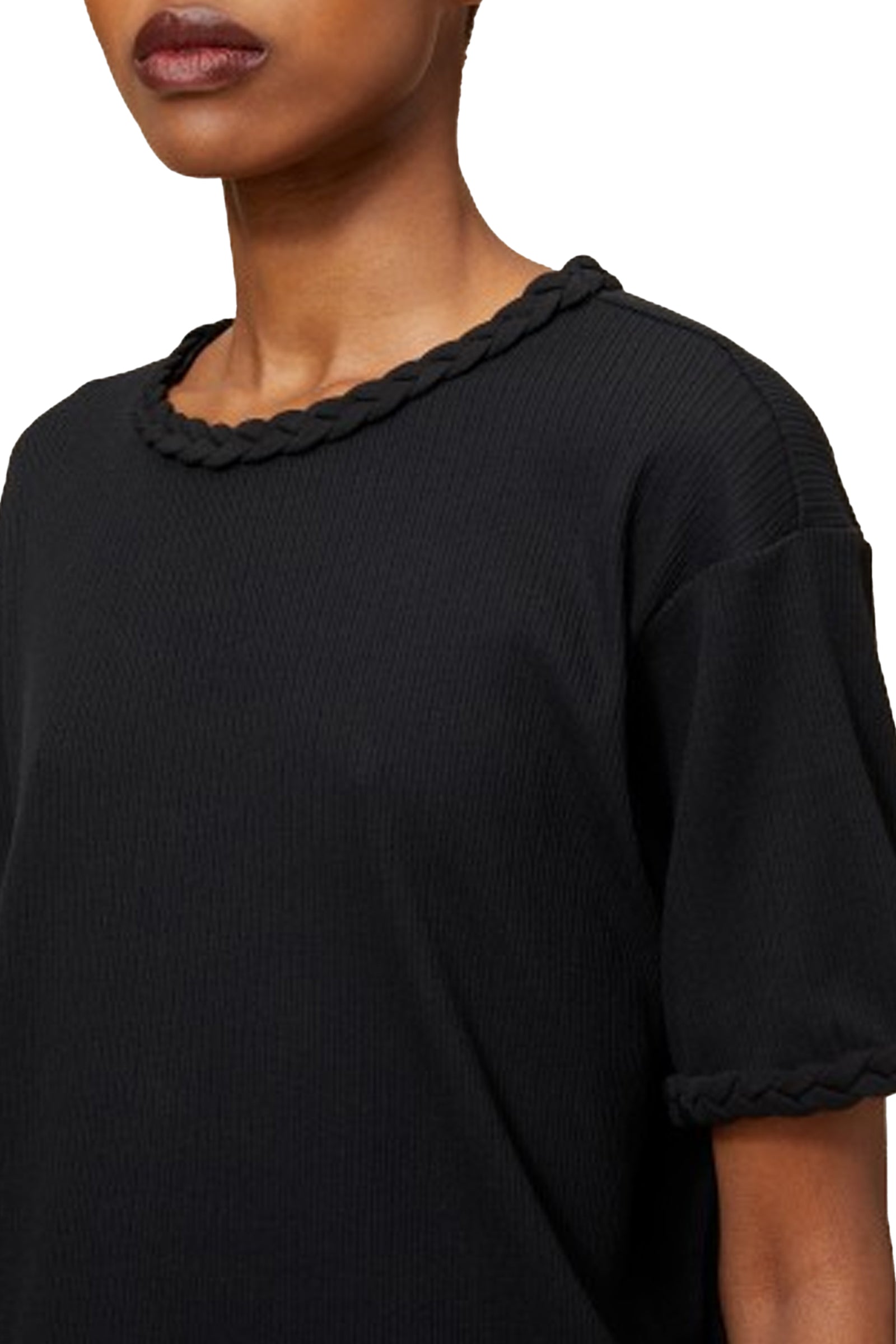 T-shirt avec détails tressés - Black