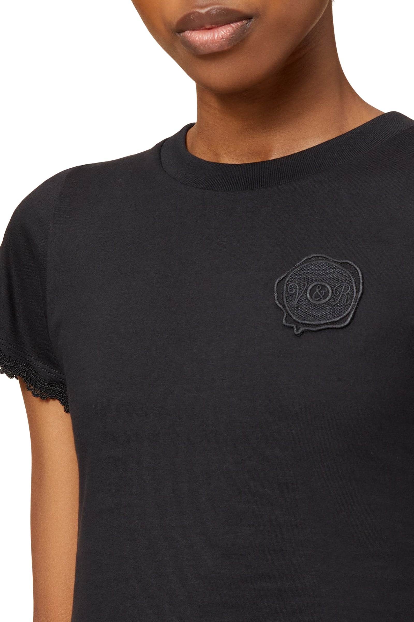 T-shirt à volants - Black