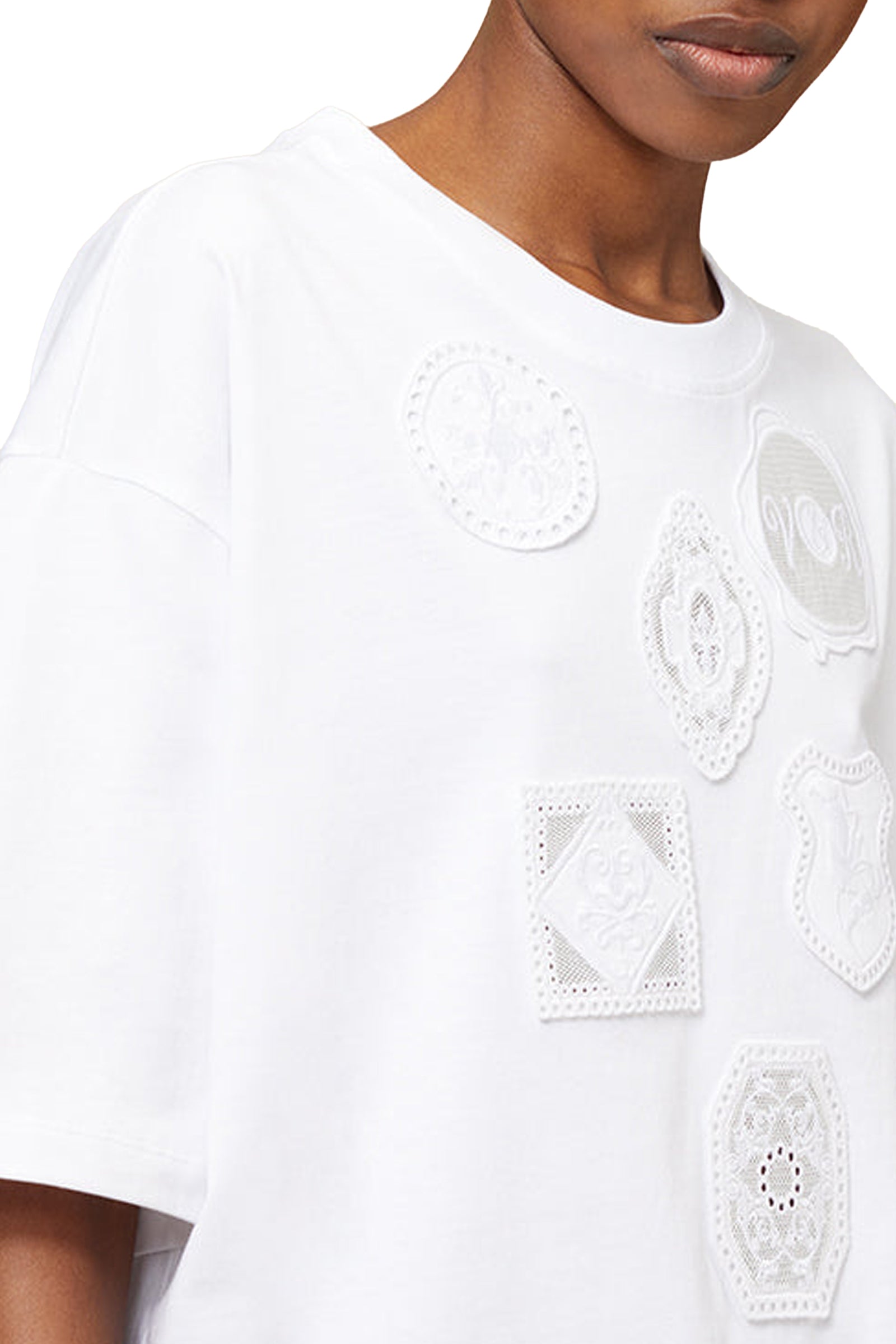 T-shirt boxy brodé - White