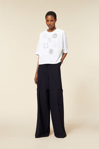 White / EMBROIDERY BOXY T-SHIRT