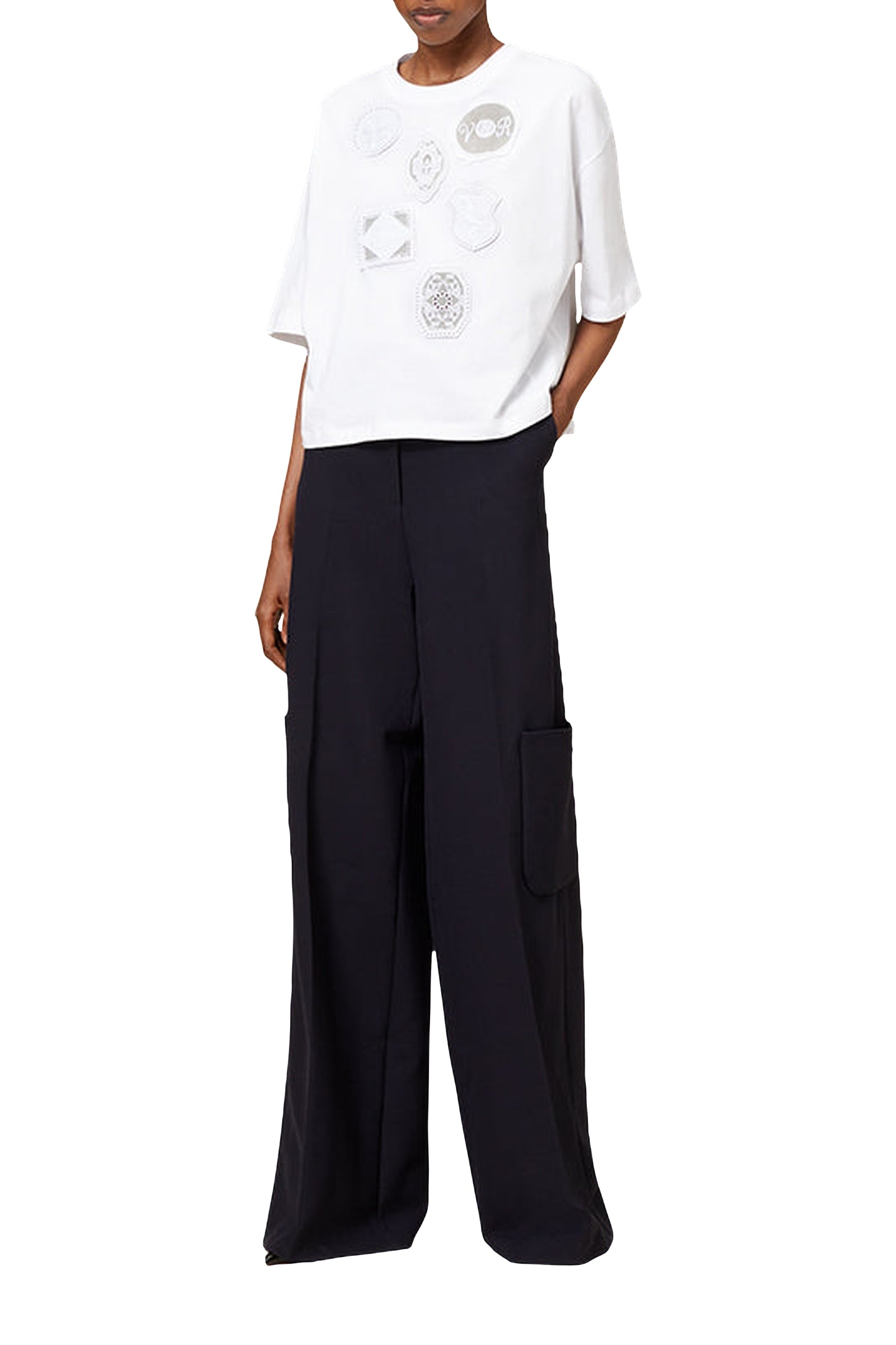T-shirt boxy brodé - White
