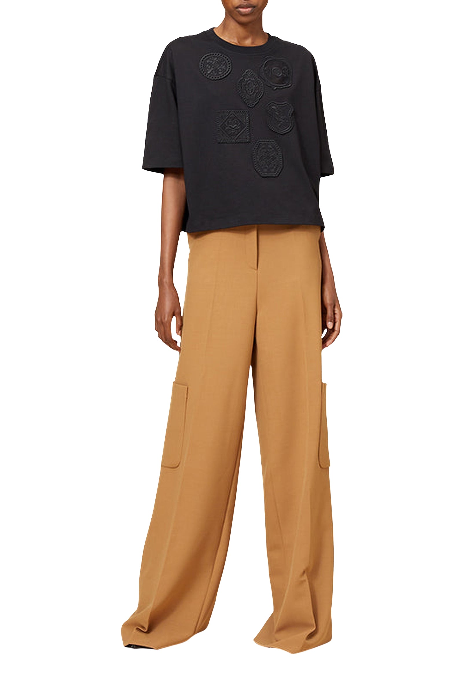 T-shirt boxy brodé - Black