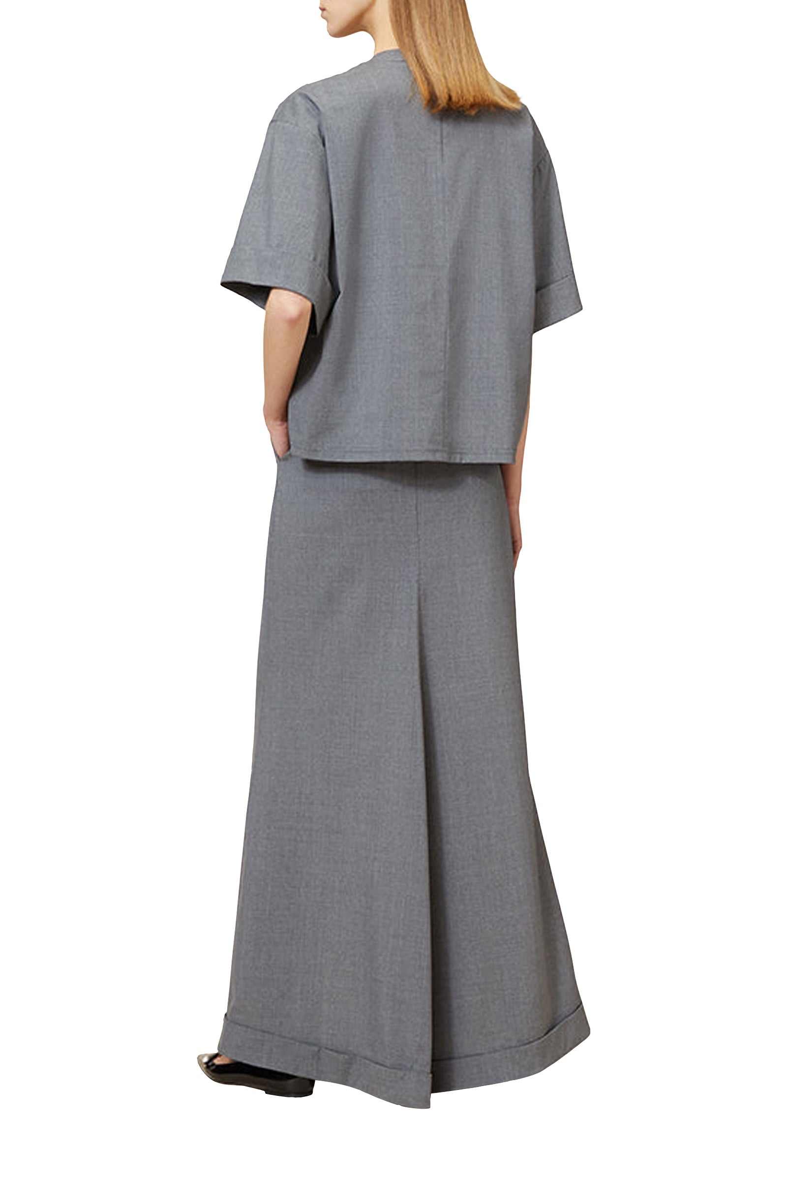 T-shirt boxy en laine - Grey