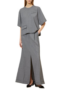 T-shirt boxy en laine - Grey