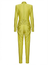 Quilted pattern jumpsuit - Olive Oil