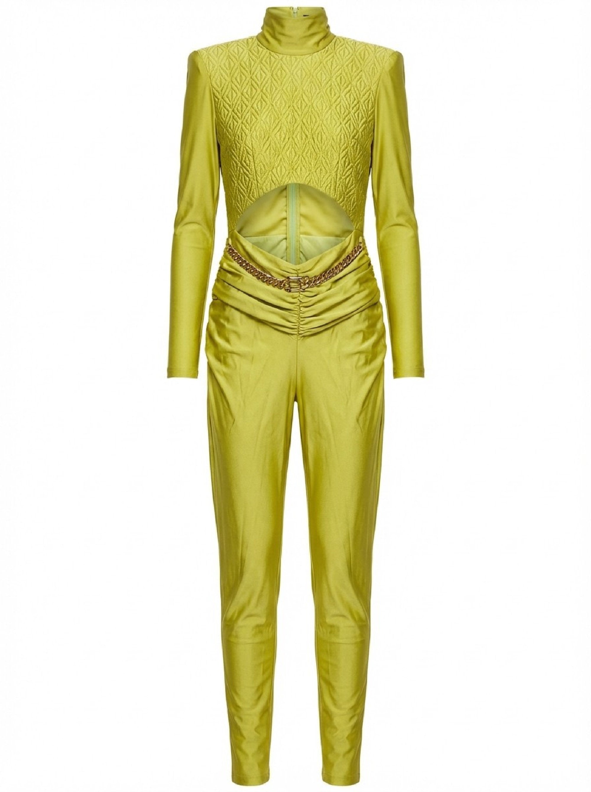 Quilted pattern jumpsuit - Olive Oil