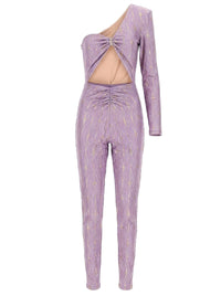Metallic effect jumpsuit - Candy Violet