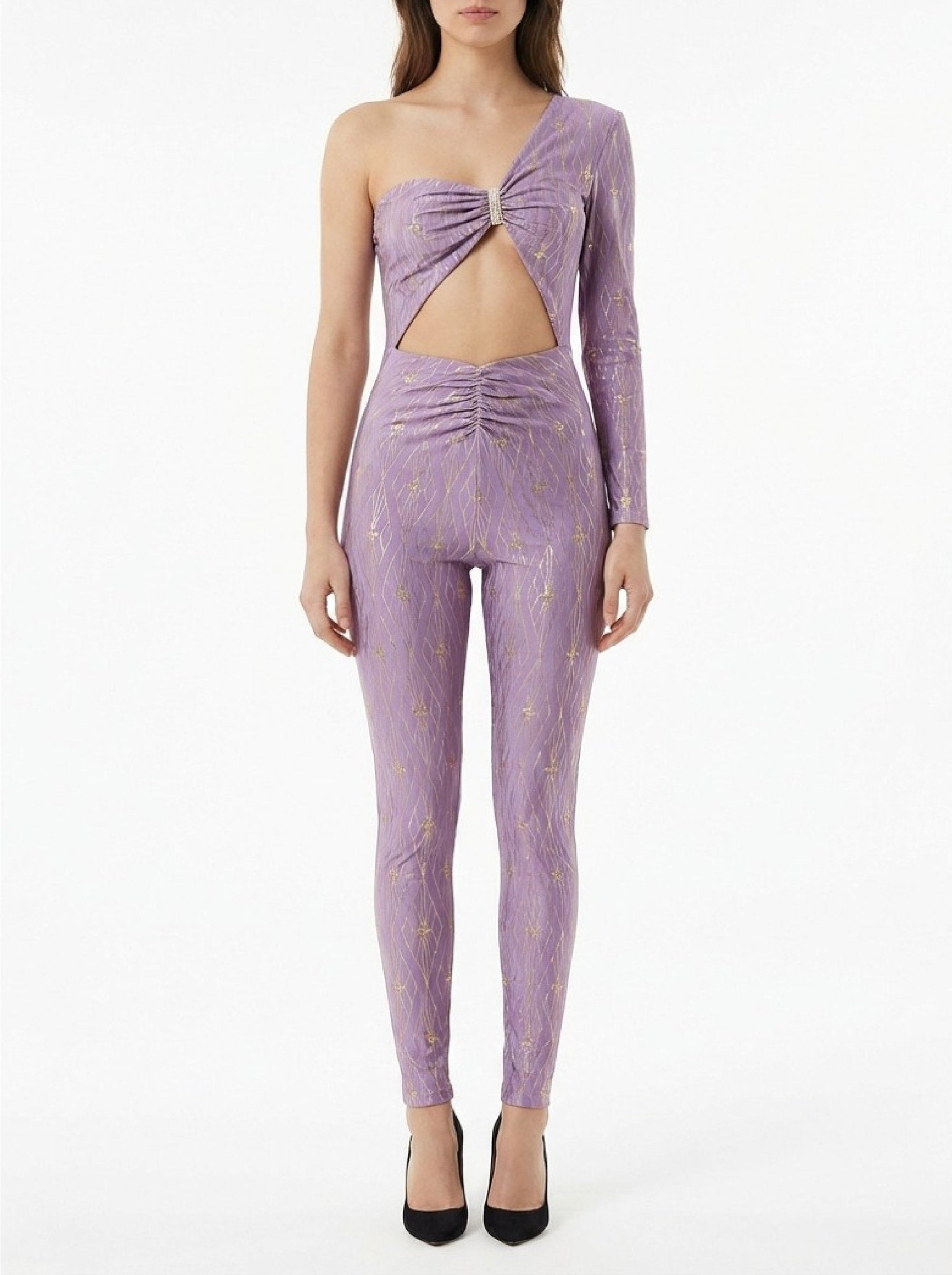 Metallic effect jumpsuit - Candy Violet